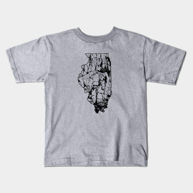 Rock Climbing Illinois Rock Climber State Map Kids T-Shirt by TeeCreations